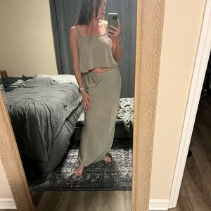 Rumored Olive Green Maxi Skirt - Lightweight Casual
